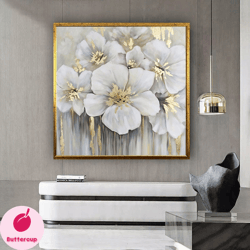 flowers canvas prints , white flower canvas painting , flower canvas print , flowers poster , home decor , ready to hang