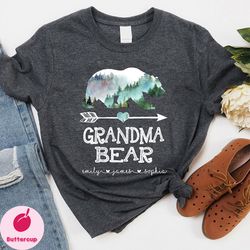 grandma bear shirt, grandma mama shirt, mothers day shirt, personalized grandma shirt, mom shirt kids names shirt