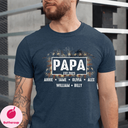 papa 4th july shirt, usa flag american independence day, personalized papa patriotic shirt