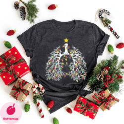 respiratory therapist lung christmas shirt, therapy rt, nurse christmas shirt, respiratory therapist crew 2023