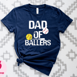 dad of ballers tshirt, dad life softball shirt, dad life baseball shirt, baseball dad tee, father sports shirt