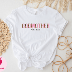 godmother est.2023 shirt, leopard print godmother tshirt, personalized god mother shirt, godmother proposal tee, godmoth