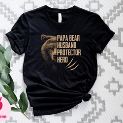 papa bear husband protector hero shirt, gift for husband papa dad shirt, papa bear shirt, papa bear face tshirt, fathers