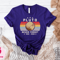 retro pluto tshirt, pluto never forget shirt, solar system humor tee, space science astronomy planet shirt
