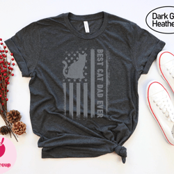 usa flag best cat dad ever shirt, best cat dad ever tshirt, best cat dad gift tee, cat owner men tshirt, best cat dad ev