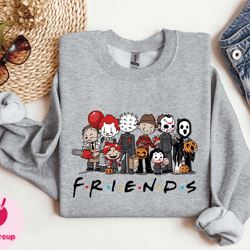 horror characters sweatshirt, halloween horror characters shirt, friends halloween shirt, horror movie characters shirt,