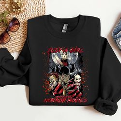 horror characters sweatshirt, just a girl who loves horror movies shirt