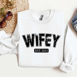 hubby wifey tshirt, engagement gift for bride, personalize husband wifey shirt, honeymoon shirt