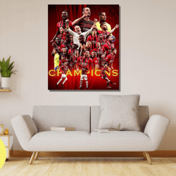 ac milan poster, milan canvas wall art, champion milan canvas print, milan fan poster, footbal team milan poster, soccer