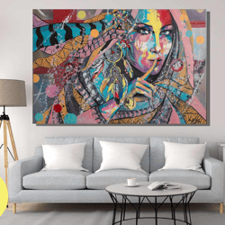 banksy girl poster,urban princess girl canvas wall art,huge banksy print art,graffiti street art gift,huge girl print,st