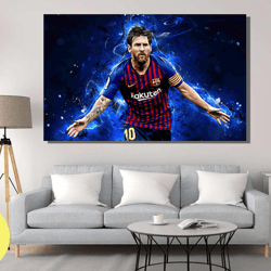 lionel messi canvas wall art, lionel messi poster, lionel messi barcelona canvas, football canvas,men cave decor,ready t