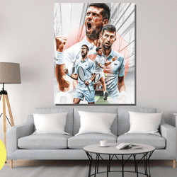 novak djokovic poster,motivation art,sports room art,novak djokovic canvas wall art,gift for tennis player,tennis wall a