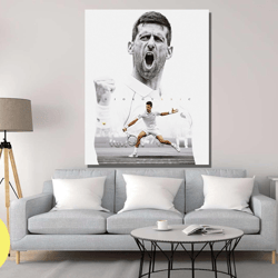 novak djokovic poster,motivation art,novak djokovic canvas wall art,tennis wall art prints decor,gift for tennis player,