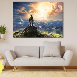 the legend of zelda poster, zelda breath of the wild poster, zelda decor, botw video game poster, nintendo video game de
