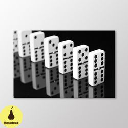 domino game canvas wall art art, board game art print, college dorm decor, gift for the home, canvas ready to hang