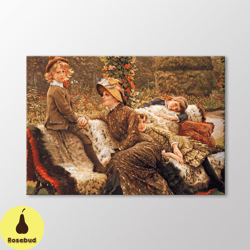 the garden bench by james tissot canvas wall art