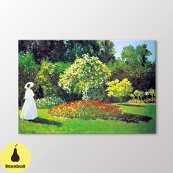 women at the garden by claude monet canvas wall art