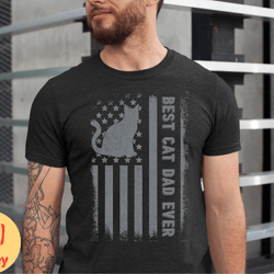 best cat dad ever usa flag shirt, funny cat lover daddy tshirt, cat dad gift tee, cat owner men tshirt, fathers day cat