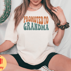 promoted to grandma shirt, mothers day grandma gift tshirt, retro promoted to grandma tshirt, new grandpa tee