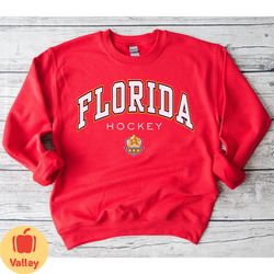 florida hockey sweatshirt , vintage inspired hockey crewneck, gift for hockey fan, florida crewneck