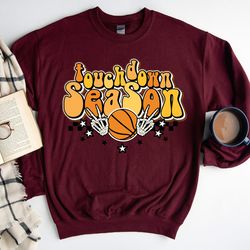 touchdown season sweatshirt, basketball game day sweatshirt, basketball ball sweatshirt, game day sweatshirt, cute baske