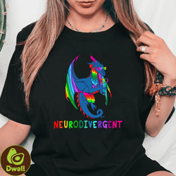 dragon neurodiversity shirt, autism dragon shirt, support for autism shirts, autism month shirt, gift for autism