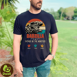 personalized dadzilla father of the monsters shirt, fathers day retro vintage shirt, dad shirt, fathers day shirt