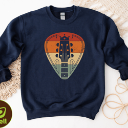 guitar sweatshirt, guitar pics shirt, retro guitar long sleeve, music graphic unisex, guitar player hoodie, musician gif