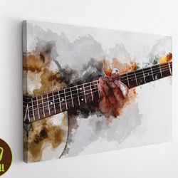 harmonious strings watercolor guitar painting,watercolor art, guitar painting, music and art, melodic expression, harmon