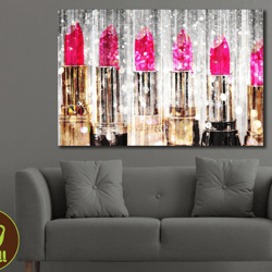 lipstick canvas wall art decor,printable wall art,canvas painting,gift for her,room decor,trendy wall art,home decor,rea