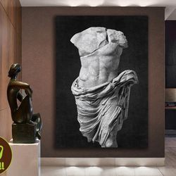 roman sculpture canvas wall art, statue canvas, ancient rome sculpture canvas, body sculpture wall decor, modern home de