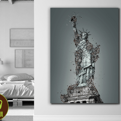 the statue of liberty,statue of liberty, freedom art, iconic symbol, liberty island, american landmark, wall art, home d