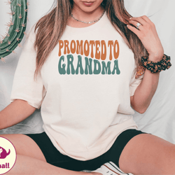 promoted to grandma shirt, mothers day grandma gift tshirt, retro promoted to grandma tshirt, new grandpa tee