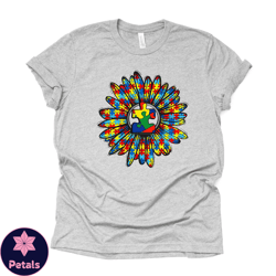 autism awareness tee, autism sunflower with ribbon design, premium unisex shirt,