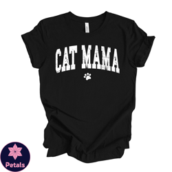 cat mom tee, cute cat mama with little cat paw, cat mom design on premium bella canvas unisex shirt,