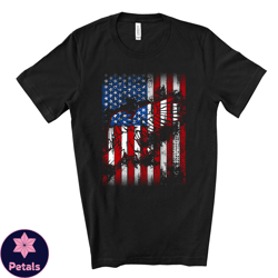 patriotic dad tee, american flag with eagle design on premium unisex shirt, fathers shirt