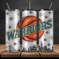 3d inflated sf warriors basketball nba tumbler 20oz