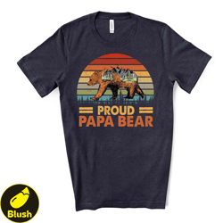 fathers day tee, proud papa bear, papa bear sunset design, premium unisex shirt, fathers shirt