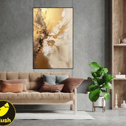 large handmade gold wall painting gold wall art colourful,golden artwork colorful painting brigh, office decor , wall de