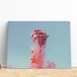 effect pink rose canvas, wall art canvas design, home decor ready to hang