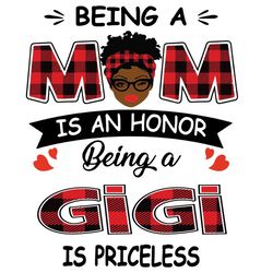 Being A Mom Is An Honor Being A Gigi Is Priceless Svg, Mothers Day Svg, Black Mom Svg, Black Gigi Svg, Being A Mom Svg,