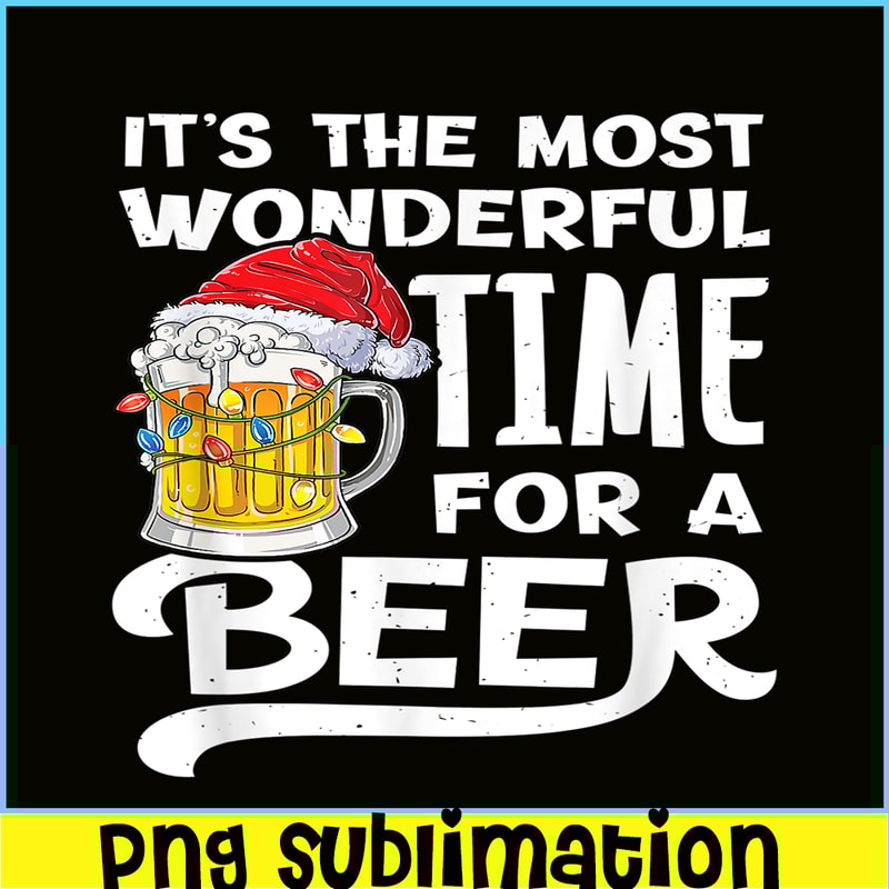 BEER28102350-The Most Wonderful Time For A Beer Beer Christmas Beer PNG Beer Santa PNG.png
