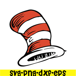 red and white striped hat svg, dr seuss svg, cat in the hat svg ds104122323