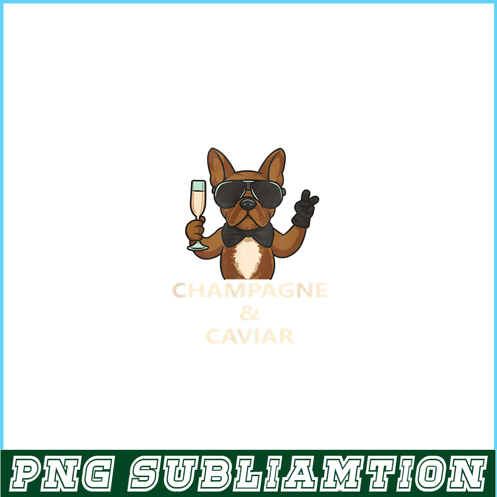 HL16102313-Champagne and Caviar PNG, French Bulldog PNG, Bulldog Mascot PNG.png
