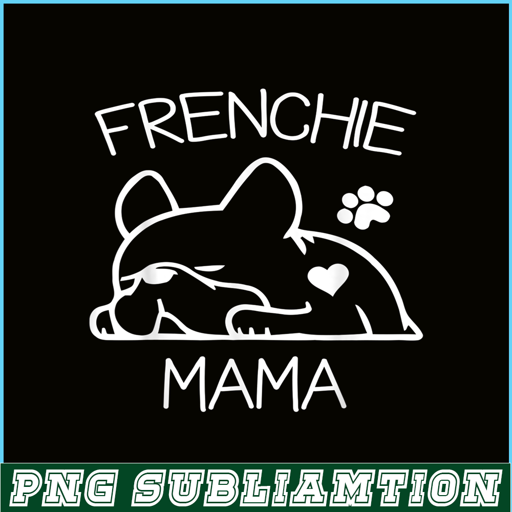 HL161023136-Frenchie Mama Sleepy Bulldog PNG, French Bulldog PNG, French Dog Artwork PNG.png