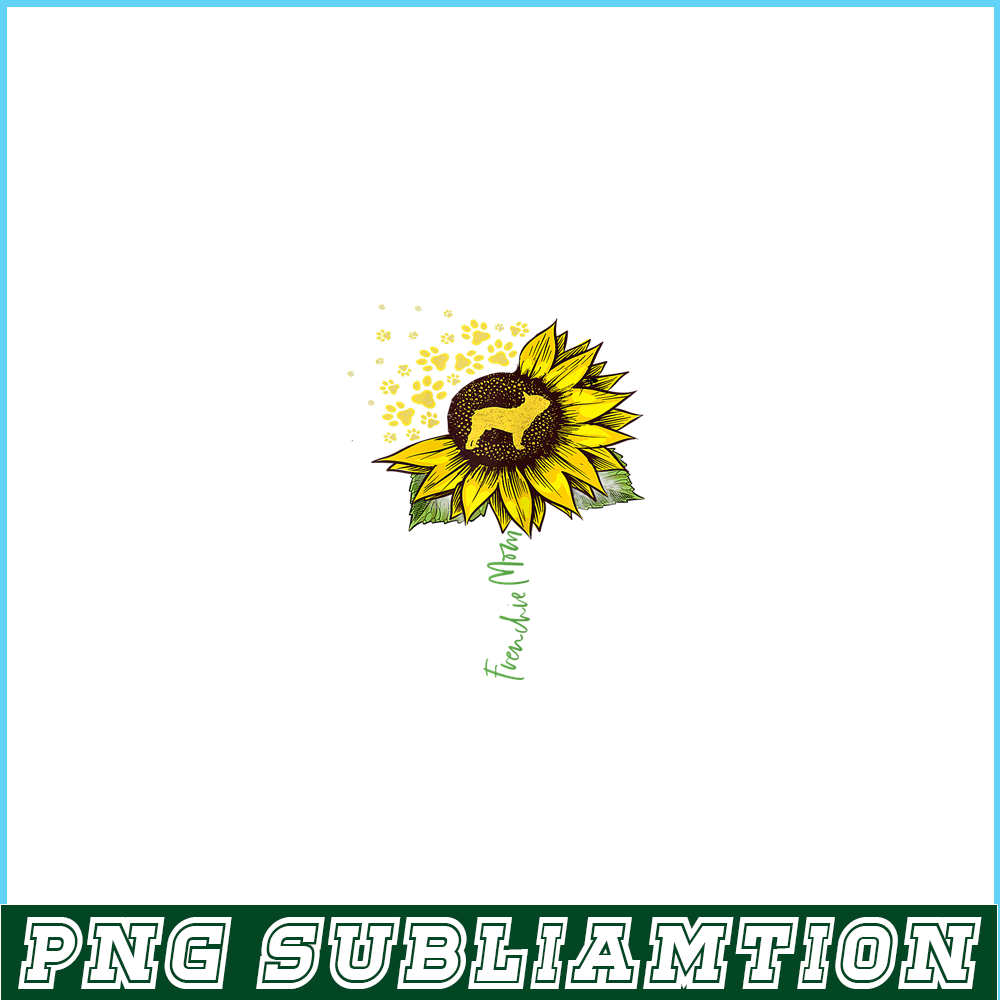 HL161023142-Frenchie Sunflower Bulldog PNG, French Bulldog PNG, French Dog Artwork PNG.png