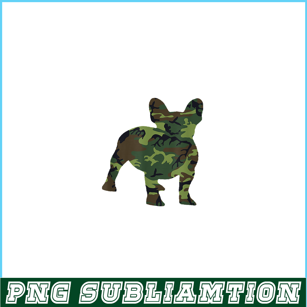 HL16102338-French Bulldog Camouflage PNG, Dog Camo Frenchie PNG, Bulldog Mascot PNG.png
