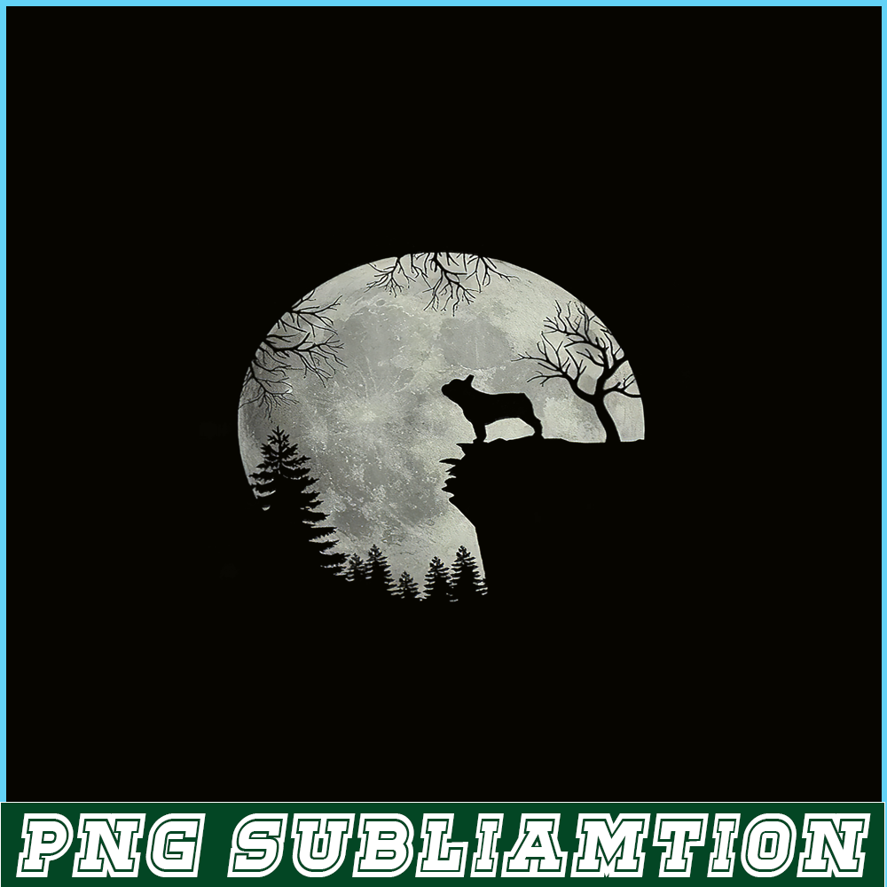 HL16102345-French Bulldog Dog And Moon PNG, Halloween Bulldog PNG, Bulldog Mascot PNG.png