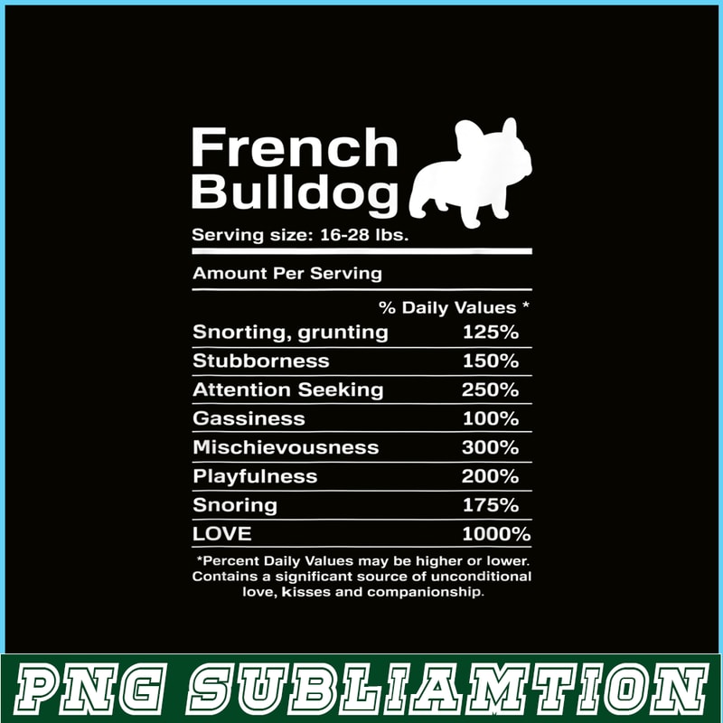 HL16102350-French Bulldog Facts Nutrition PNG, Frenchie Dog Lover PNG,Bulldog Mascot PNG.png