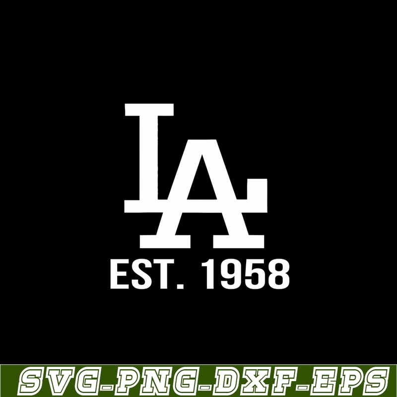 MLB011223137-LA Dodgers EST 1958 Text SVG, Major League Baseball SVG, MLB Lovers SVG MLB011223137.png